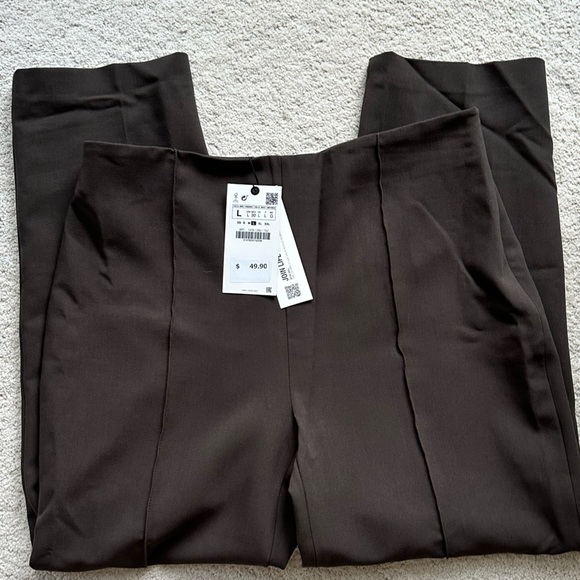 Zara Espresso Ankle Pants NWT - Picture 6 of 7